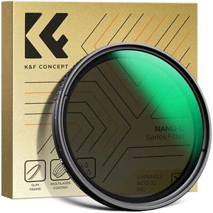 K&F Concept NANO-D ND2-ND32 Variable ND Lens Filter 49mm-82mmm.for Camera - Picture 1 of 11