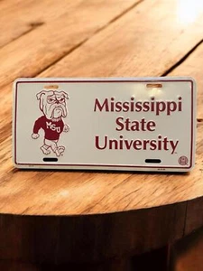 Vintage Mississippi State University Front Plate Auto Car Sports Bulldog  - Picture 1 of 5