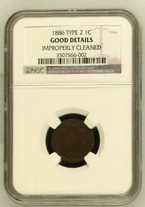 1886 Indian Head Cent Type 2 NGC Good Details - Picture 1 of 6