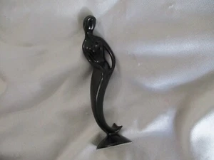 Villeroy Boch Luxembourg Pottery 1950's 1960's Mermaid Statue Figurine 9 " black - Picture 1 of 7