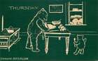 Postcard Mama Bear Baking in Kitchen "Thursday" - circa 1907