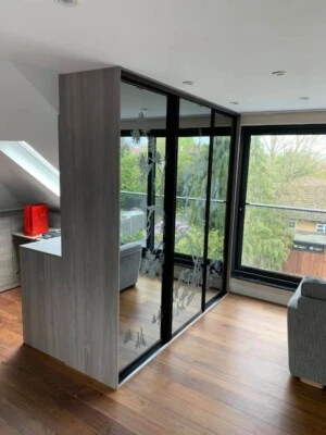 Sliding Wardrobe Mirror Glass Doors. Made To Measure. Sandblasting design - Image 1 of 4
