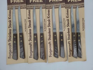 Lot of 8 Vintage Forgecraft Stainless Steak Knives Old Stock Factory Sealed - Picture 1 of 4