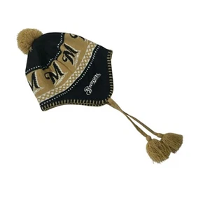 Milwaukee Brewers MLB Baseball dark Blue Gold Winter hat with Tassel Pom Pom - Picture 1 of 9