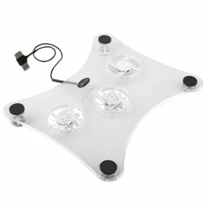 Support de coussin de refroidissement USB avec 3 ventilateurs et lumières LED pour ordinateur portable - Photo 1/8