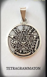 TETRAGRAMMATON SILVER PLATA PENTAGRAMA ESOTERICO 925 STERLING AMULETO TALISMAN, - Imagen 1 de 3
