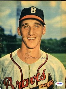 Warren Spahn 1950`s Signed Psa/dna 8x10 Photo Autograph - Picture 1 of 1