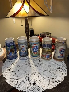 Old Style Heileman’s Beer Steins/Mugs—Set Of 5–Dated 1982–85–86–88–89 - Picture 1 of 24