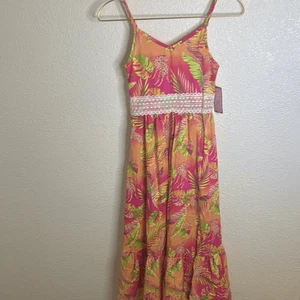 NWT- Btween Pink and Yellow Sundress Sleeveless Resort dress- Girls Size 12 - Picture 1 of 11