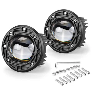 2X Flush Mount Pods LED Work Light 3in Round Yellow White Off Road Driving Truck - Picture 1 of 10