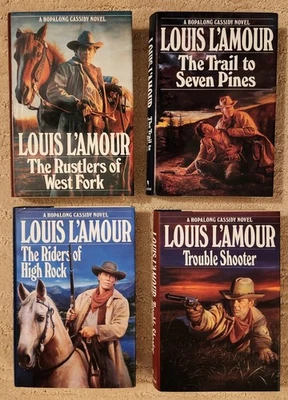 Lot 4 Hopalong Cassidy Hardcovers Rustlers Riders Trouble Shooter Louis L'amour - Image 1 of 4