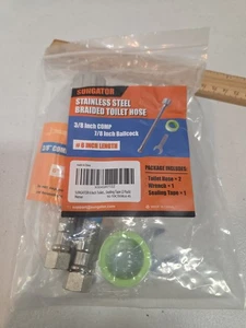 SUNGATOR 6 Pollici Kit Tubo WC Intrecciato in Acciaio Inox 3/8” Comp x 7/8”... - Foto 1 di 4