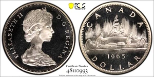 1965 Type 1 Canada Gem PL Silver Dollar PCGS PL 67 Cam FINEST KNOWN!! - Bild 1 von 2