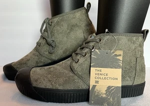 TOMS Hombres Talla 8.5 Botas Indio Botines con Cordones Lona Polvoriento Verde Oliva Nuevo con Etiquetas - Imagen 1 de 10