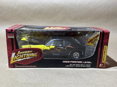 Johnny Lightning 1:24 Black W/Flames & White Interior 1968 Pontiac GTO '68 R24 - Image 1 of 4