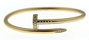 Cartier Juste Un Clou 18k Yellow Gold Diamond Bracelet Size 17 Box COA $16.3K - Picture 1 of 6