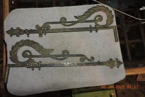Lot Antique Ornate Victorian Slide Out Swing Arm Curtain Drapery Rods - Picture 1 of 1