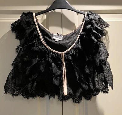 Primark Limited Editions Black Lace Crop Top Size 12 - Image 1 of 3