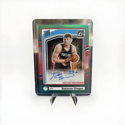 2024-25 Panini Donruss Optic Donovan Clingan RATED ROOKIE GREEN AUTO 1/5 - Image 1 of 2