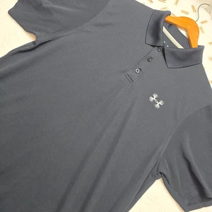 Under Armour HeatGear Polo Uomo Media Nera Performance Golf Activewear - Foto 1 di 16