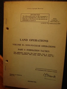 British Army Cold War Land Forces Tactics Manual 1971 Military History - Picture 1 of 5
