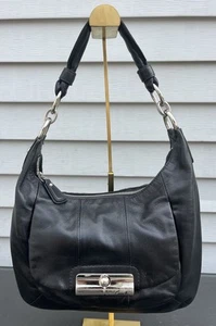Coach Kristin Black Leather Hobo Shoulder Bag Purse L1026-16808 - Picture 1 of 8