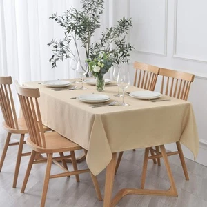 Rectangle Textured Tablecloth Waterproof Spillproof Wrinkle Free Table Cloth,... - Picture 1 of 9