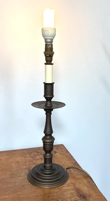 Vintage LAURA ASHLEY Brass Tone 'Walton' Candlestick Lamp Base - Image 1 of 4