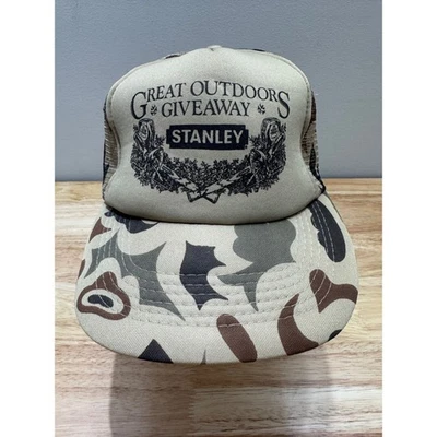 Vintage Stanley Tool Great Outdoors Giveaway Camo SnapBack Trucker Hat NWOT OSFM - Image 1 of 4