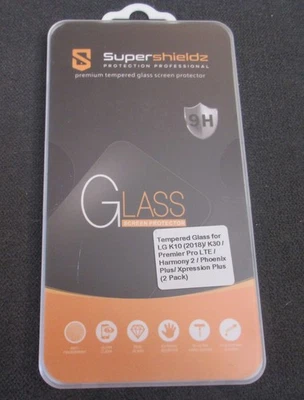 [Paquete de 2] Protector de pantalla de vidrio templado Supershieldz para LG K10/K30 y más, NUEVO Foto 1 de 3