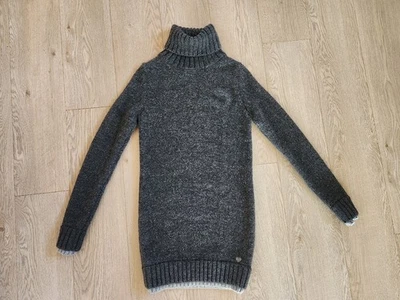 Superdry Women's Grey Roll Neck Long Line Chunky With Wool Jumper Size S - Image 1 of 4
