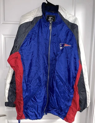 Chaqueta cortavientos vintage de los New England Patriots para hombre grande de la NFL años 90 Foto 1 de 4