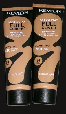 Revlon ColorStay Full Cover 24 Hour Matte Foundation Toast 410 Lot of 2 NEW - Image 1 of 2