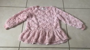TAHARI Girls Pink Heart Fleece Crewneck Pullover Sweater Valentine Size 6 - Picture 1 of 4