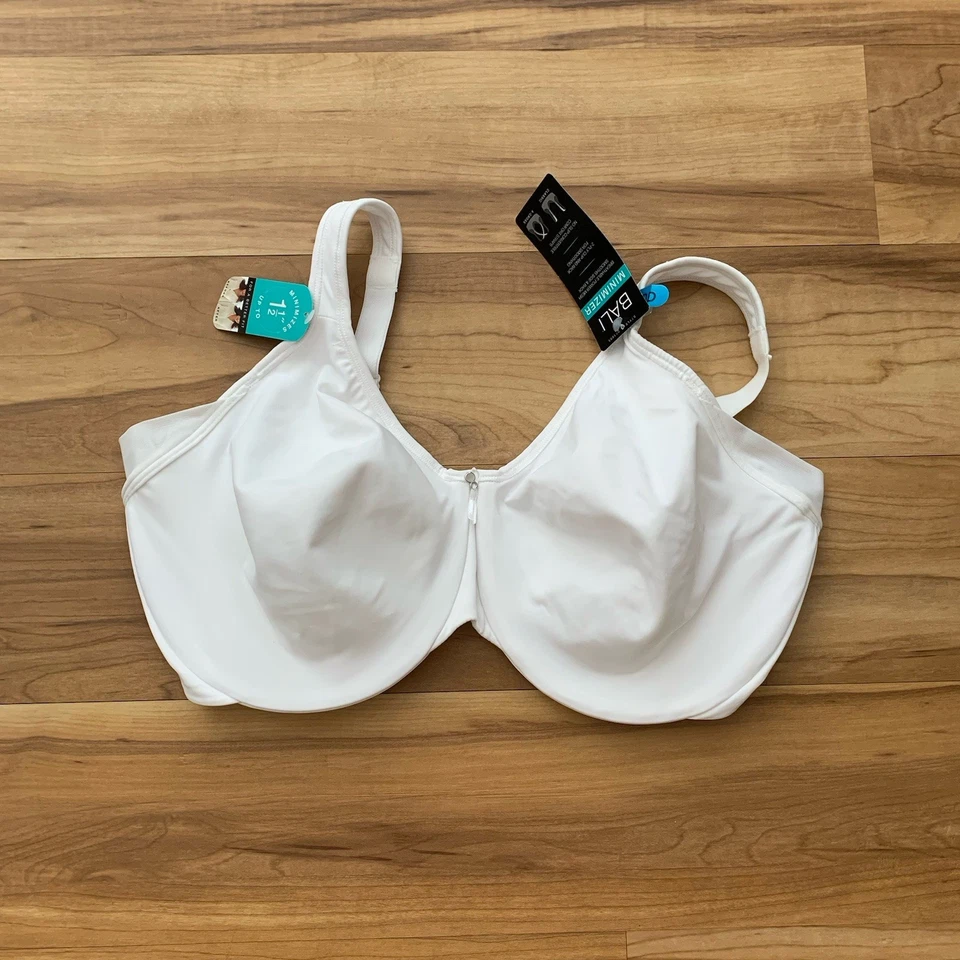 Bali Women's Side & Back Smoothing Underwire Minimizer Bra White 36DDD NWT - Image 1 of 4