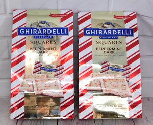 2-pack -- GHIRARDELLI Squares PEPPERMINT BARK Mint/White Chocolate 7.9oz(x2) - Picture 1 of 3