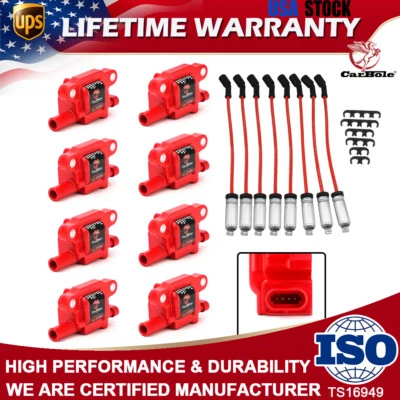 8X Bobina de encendido UF413 + Juego de cables 9748UU para Chevy Silverado 1500 5,3 L 6,0 L 6,2 L Foto 1 de 4