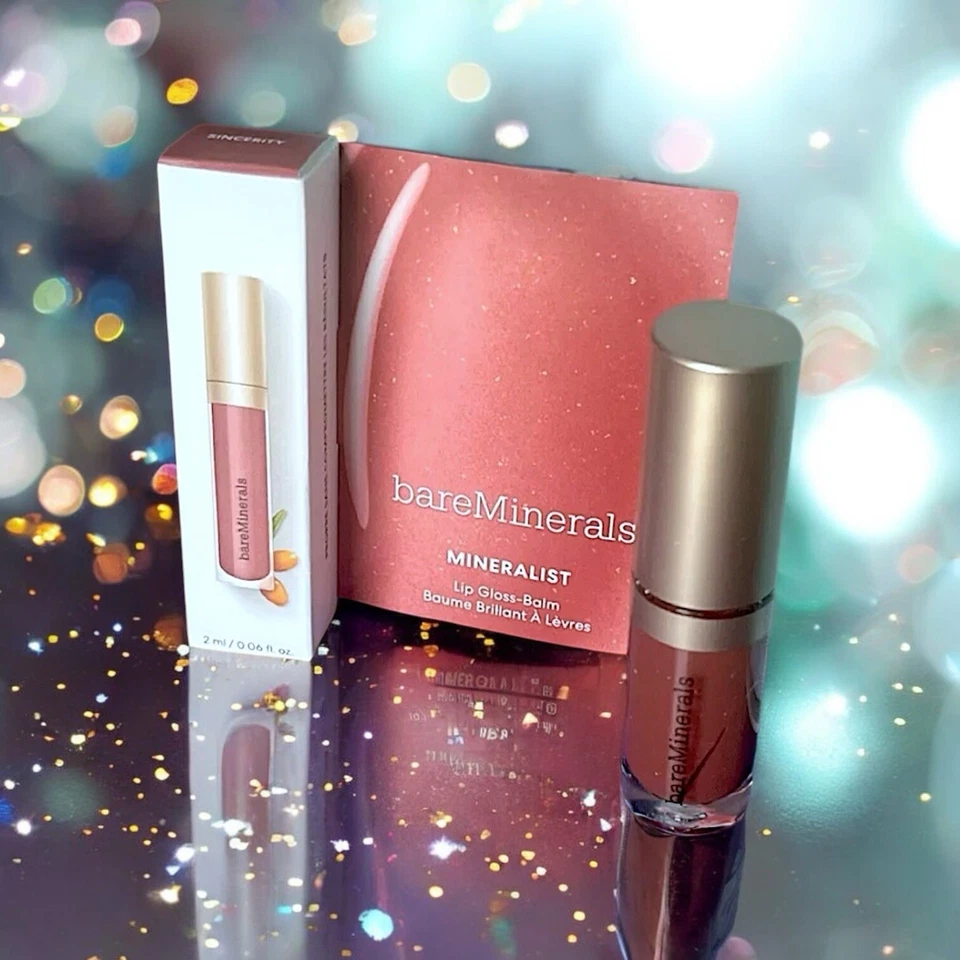 2 X Bare Minerals Mineralist Lip Gloss - Balm Sincerity 2ml Travel Mini