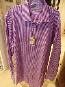 Etro Herren Langarm Größe 44 lila Paisley 100 % Kinderbett Standard Manschette neu mit Etikett UVP $ 315 - Bild 1 von 10