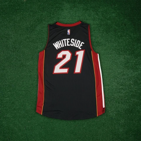 Hassan Whiteside Miami Heat NBA Adidas Black Men's Swingman  Jersey Cover