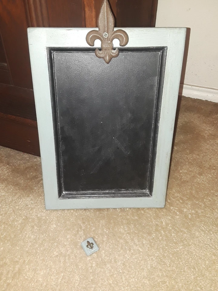 Decorative Fleur De Lis  Chalkboard Rectangular   14" X 10" Frame  - Image 1 of 4