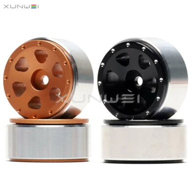 4pcs 6Hole 1.0 inch aluminum Beadlock CNC Wheel Rim for 1/24th RC Axial SCX24 - Image 1 of 2