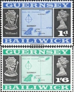 Gran Bretaña - Guernesey 9II,18II Breitengradangabe 49 nuevo con goma original 1 - Imagen 1 de 1