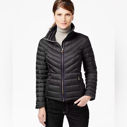 MICHAEL Michael Kors Cappotto Piumino Trapuntato Imbottito Br Nero Taglia XS