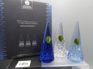 Statuine albero di Natale Waterford - Set di 3 - Topazio Ombre Mix 1055095 nuove con scatola - Foto 1 di 6