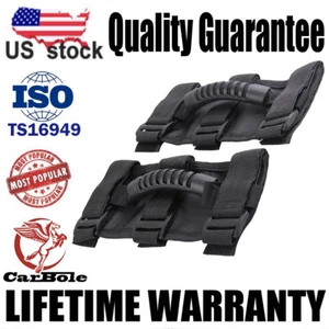 Set of 2 Roll Bar Grab Handle Handles Black for Jeep Wrangler CJ YJ TJ JK New - Picture 1 of 17