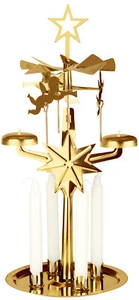 Engelsgeläute Weihnachts Glockenspiel Metall Pyramide für Stabkerzen 12 x 28 cm - Bild 1 von 3