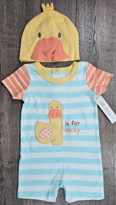 Baby Girl Boy Clothes New Koala Baby 9 Month 2pc D Is For Ducky Romper Outfit - Image 1 of 4