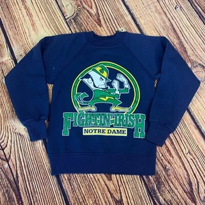 Vintage Champknit Notre Dame Fighting Irish Sweatshirt USA Made Kids Small - Picture 1 of 9