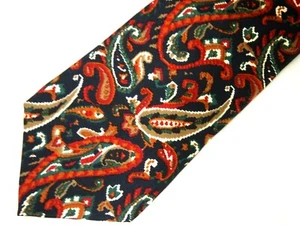 Vtg Donberry & Keats Mens Necktie Tie Navy Blue Red Green Paisley Wide 57" - Picture 1 of 4